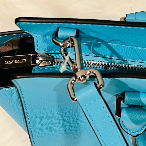 NWOT Michael Kors Blue Satchel Medium Bag - Picture 3 of 8